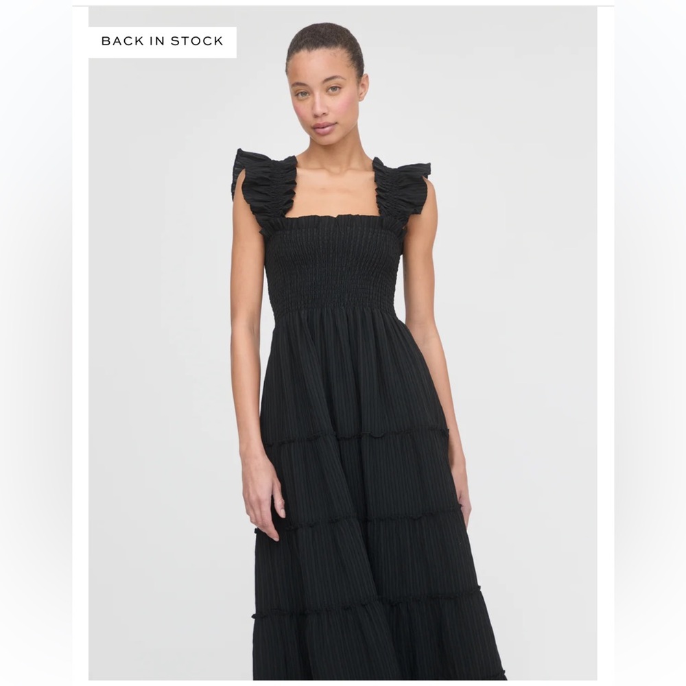 Hill House Black Ruffled Maxi Dress size medium - Picture 2 of 7